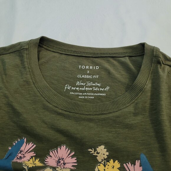 Torrid Desert Dweller Dusty Olive Plus Size Vintage Tee - Picture 3 of 5